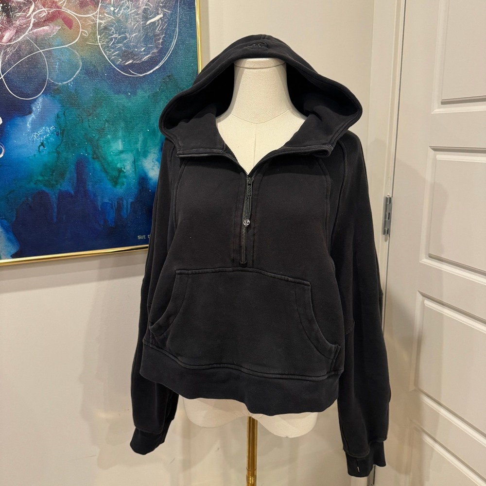 Lululemon Scuba Oversized Half-Zip Hoodie Black LW3DM4S Size M/L